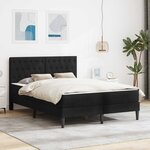 vidaXL Cadre de lit avec matelas vidaXL Noir Noir 120 x 190 cm Velours