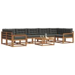 vidaXL Ensemble de canapés d'extérieur 8 Pièces Naturel et Anthracite