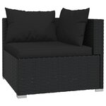 Vidaxl salon de jardin 10 pièces avec coussins noir résine tressée