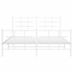 vidaXL Cadre de lit métal sans matelas et pied de lit blanc 150x200 cm