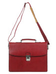 Cartable serviette Katana hype en cuir - 38 cm - 2 soufflets - 63041 - Rouge