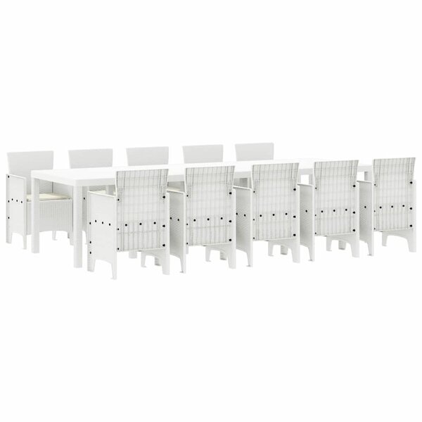 vidaXL Ensemble de salle à manger pour jardin 11 Pièces Blanc