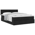 vidaXL Lit ottoman avec matelas noir 140x190 cm tissu