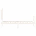 vidaXL Cadre de lit avec tête de lit blanc petit simple bois massif