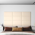 vidaXL Panneaux muraux 12 Pièces Crème 60x30 cm Velours 2 16 m²