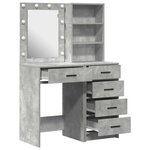 vidaXL Table de Toilette 2 Pièces Gris 50 x 41 x 135 cm Bois d'ingénierie