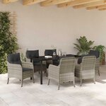 vidaXL Ensemble de salle à manger pour jardin 7 Pièces Gris clair