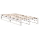 vidaXL Lit bibliothèque sans matelas blanc 90x190cm bois de pin massif