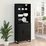 vidaXL Haut Armoire Chêne noir 69 5 x 34 x 180 cm Bois d'ingénierie