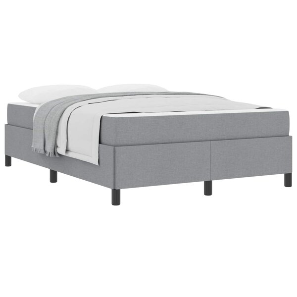 vidaXL Lit à ressorts avec matelas Gris clair 140 x 190 cm tissu
