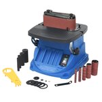 vidaXL Ponceuse à bande et à axe oscillant 450 W Bleu
