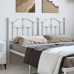 vidaXL Tête de lit métal blanc 135 cm