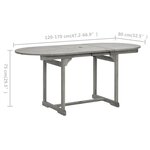 vidaXL Table à dîner de jardin (120-170)x80x75 cm Bois d'acacia massif