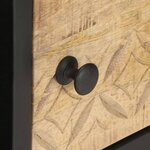 vidaXL Table basse à porte sculptée 90x55x36 cm Bois de manguier brut