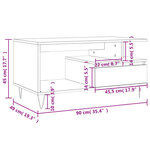 vidaXL Table basse Chêne sonoma 90x49x45 cm Bois d'ingénierie