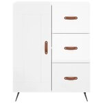 vidaXL Buffet Blanc brillant 69 5x34x90 cm Bois d'ingénierie