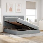 vidaXL Lit de Rangement Gris clair 180 x 200 cm Cuir synthétique