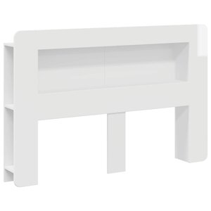 vidaXL Cabinet de Tête de Lit Blanc brillant Bois d’ingénierie
