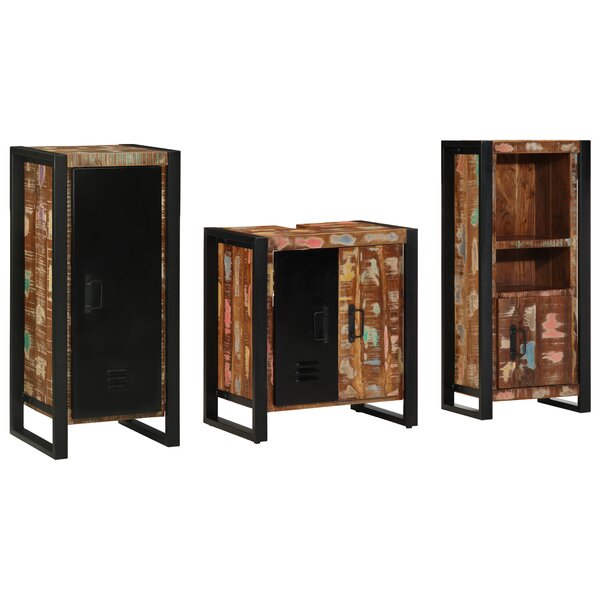 vidaXL Ensemble de mobilier de salle de bain avec étagère 3 Pièces