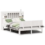 vidaXL Lit bibliothèque sans matelas blanc 150x200 cm bois pin massif