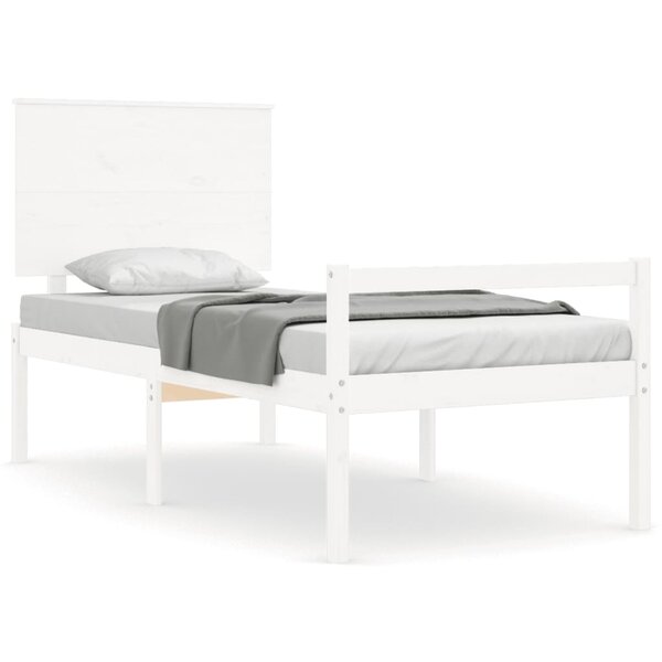 vidaXL Lit pour personne âgée et tête de lit 90x200 cm bois massif