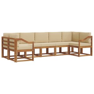 vidaXL Ensemble de canapés d'extérieur 7 pc Naturel et Beige