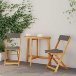vidaXL Ensemble bistrot 3 Pièces Marron Bois d'acacia massif