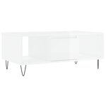 vidaXL Table basse Blanc brillant 90x50x36 5 cm Bois d'ingénierie