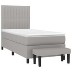 vidaXL Sommier à lattes de lit et matelas Gris clair 90x190 cm Tissu