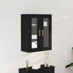 Armoire Murale vidaXL avec Portes en Verre Chêne Noir 69 5x34x90 cm