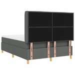 vidaXL Lit à ressorts avec matelas Gris foncé 140 x 190 cm tissu