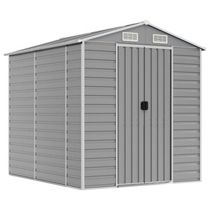vidaXL Abri de jardin gris clair 191 x 215 x 198 cm en acier galvanisé