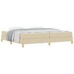 vidaXL Lit à ressorts avec matelas Crème 200 x 200 cm tissu