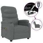 vidaXL Fauteuil de massage électrique Gris Similicuir