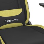 vidaXL Chaise de jeu Noir et vert clair Tissu