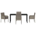 vidaXL Ensemble de salle à manger pour jardin 5 Pièces Gris Poly rotin