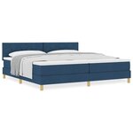 vidaXL Lit boxspring avec matelas avec matelas Bleu 200 x 200 cm tissu
