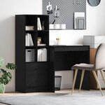 vidaXL Bureau avec tiroir avec étagère avec stockage 2 Pièces Chêne noir