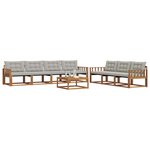 vidaXL Ensemble de canapés d'extérieur 8 Pièces Gris Naturel et Clair