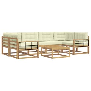 vidaXL Ensemble de canapés d'extérieur 5 pc Blanc et crème