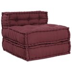 Poufs modulaires vidaXL 4 pièces en tissu bourgogne