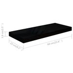 vidaXL Étagère murale flottante Noir brillant 60x23 5x3 8 cm MDF