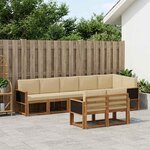 vidaXL Ensemble de canapés d'extérieur 8 Pièces Naturel et Beige