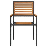 vidaXL Chaises empilables de jardin 2 pc Marron et Noir