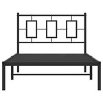 vidaXL Cadre de lit métal sans matelas avec tête de lit noir 100x200cm