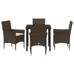 vidaXL Ensemble de salle à manger pour jardin 5 Pièces Marron Poly rotin