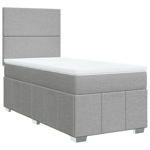 vidaXL Sommier à lattes de lit avec matelas gris clair 80x200 cm tissu