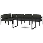vidaXL Salon de jardin 6 Pièces avec coussins Aluminium Anthracite