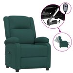 vidaXL Fauteuil inclinable électrique Vert foncé Tissu