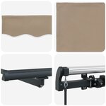 vidaXL Auvent Rétractable Beige 450 × 350 cm Polyester et Acier